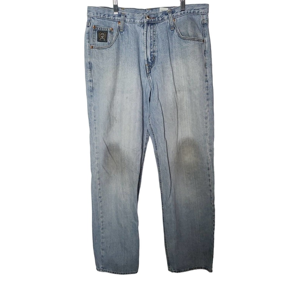 Cinch Blue Denim Straight Leg Mid Rise Medium Stonewash Jeans Men's Size 36x34
